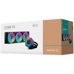 DeepCool LE360 V2, 360mm CPU Liquid Cooler, 3x120mm PWM ARGB Fans, ARGB block, Black, LGA1851/1700/1200/1151/1150/1155, AMD AM5/