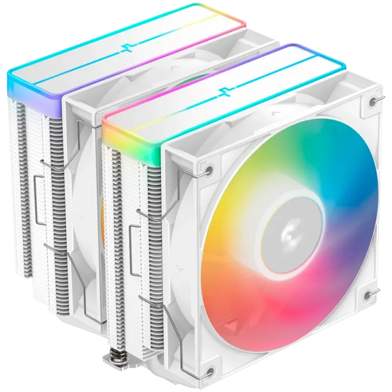 DeepCool AG620 WH ARGB V2, CPU Air Cooler, 2x120mm ARGB PWM Fan, Core Touch Technology 2.0, 6 Heatpipes, White, LGA1851/1700/120