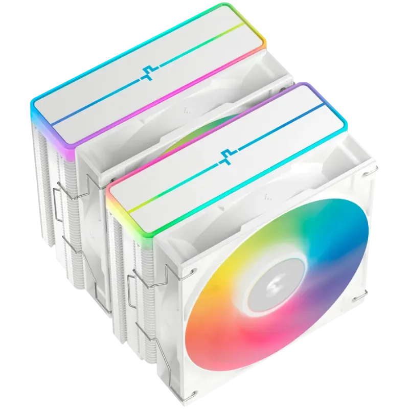 DeepCool AG620 WH ARGB V2, CPU Air Cooler, 2x120mm ARGB PWM Fan, Core Touch Technology 2.0, 6 Heatpipes, White, LGA1851/1700/120