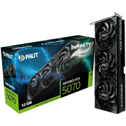 PALIT GeForce RTX 5070 Infinity 3 12GB GDDR7 192 bit, 1x HDMI 2.1b, 3x DP 2.1b, 3 Fan, 1x 16-pin pwr connector, 650W, board size