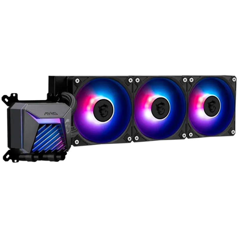 MSI MAG CORELIQUID A15 360, 3x120mm Pre-installed ARGB Daisy Chain Fans, Adjustable Offset Kit, Replacable Top Cover, Copper Bas