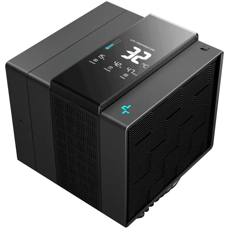 DeepCool ASSASSIN IV VC VISION, CPU Air Cooler, 1x120mm + 1x140mm FDB Fans, Fan Speed Switch, Digital Display, Vapor Chamber, TD