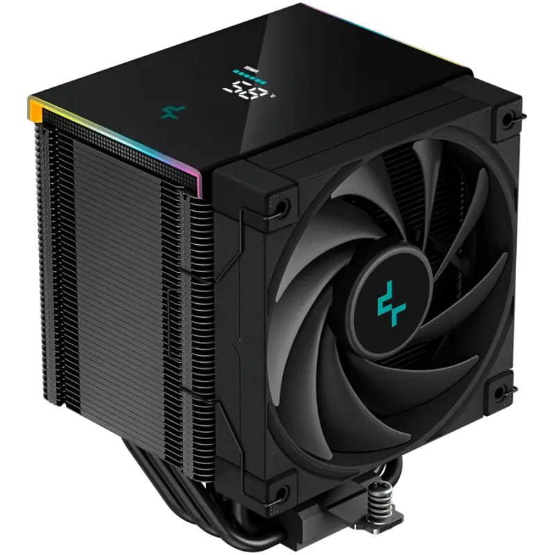 DeepCool AK500 Digital, CPU Air Cooler, 1x120mm FK120 PWM FDB Fan, Digital Display, ARGB, TDP 240W, 5 Heatpipes, Black, LGA2066/