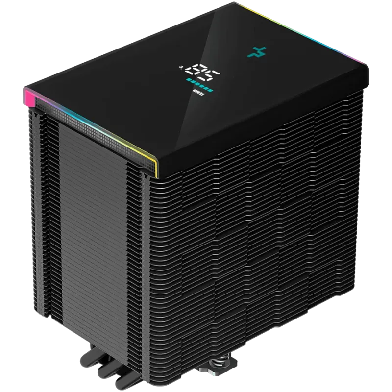 DeepCool AK500 Digital, CPU Air Cooler, 1x120mm FK120 PWM FDB Fan, Digital Display, ARGB, TDP 240W, 5 Heatpipes, Black, LGA2066/