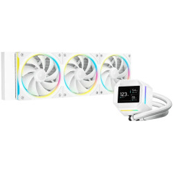DeepCool LM360 WH, 360mm CPU Liquid Cooler, 2.4" LCD screen, 3x120mm FL12 SE ARGB PWM Fans, Fluid Dynamic Bearing, White, Intel 
