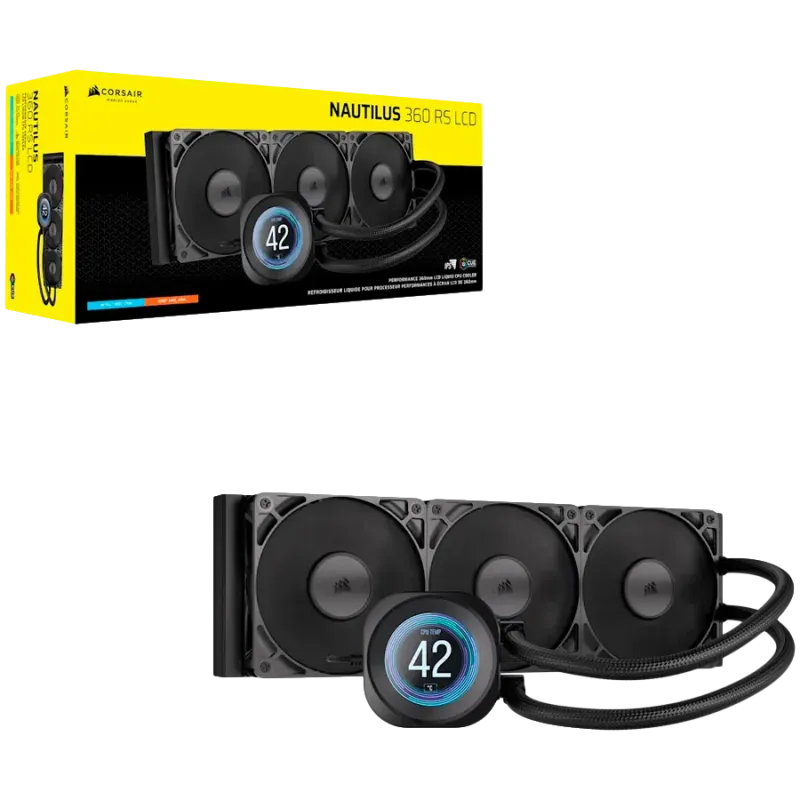 CORSAIR NAUTILUS 360 LCD, 360mm Radiator, Liquid CPU Cooler - 1