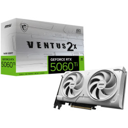 MSI Video Card NVIDIA GeForce RTX 5060 Ti 16G VENTUS 2X OC WHITE PLUS, 16GB GDDR7, 128-bit, 2602 MHz Boost, 4608 CUDA Cores, PCI