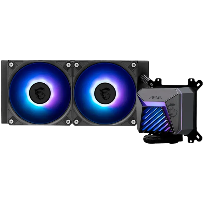 MSI MAG CORELIQUID A15 240, 2x120mm Pre-installed ARGB Daisy Chain Fans, Adjustable Offset Kit, Replacable Top Cover, Copper Bas