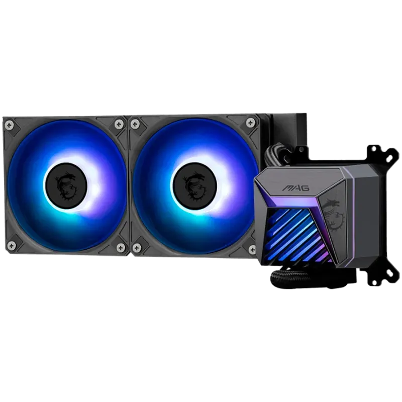 MSI MAG CORELIQUID A15 240, 2x120mm Pre-installed ARGB Daisy Chain Fans, Adjustable Offset Kit, Replacable Top Cover, Copper Bas