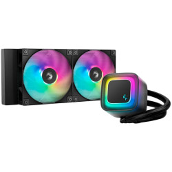 DeepCool LE240 V2, 240mm CPU Liquid Cooler, 2x120mm PWM ARGB Fans, ARGB block, Black, LGA1851/1700/1200/1151/1150/1155, AMD AM5/