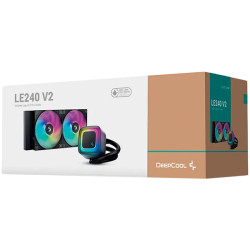 DeepCool LE240 V2, 240mm CPU Liquid Cooler, 2x120mm PWM ARGB Fans, ARGB block, Black, LGA1851/1700/1200/1151/1150/1155, AMD AM5/