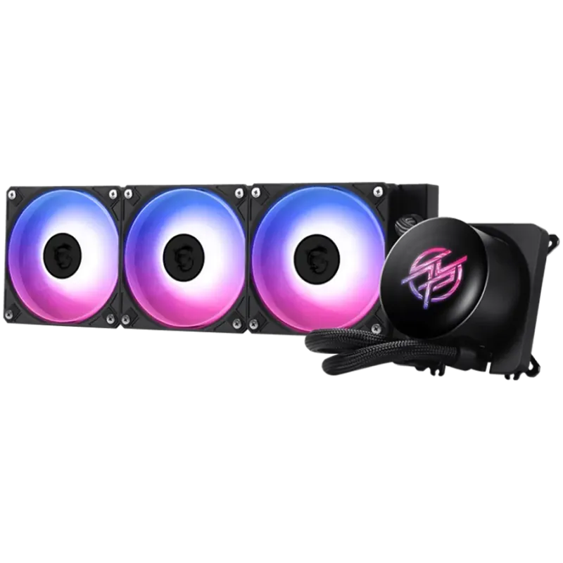 MSI MPG CORELIQUID P13 360, 3x120mm Pre-installed CycloBlade 9 ARGB Daisy Chain Fans, 2.1-inch LCD screen, Copper Base, UNI BRAC