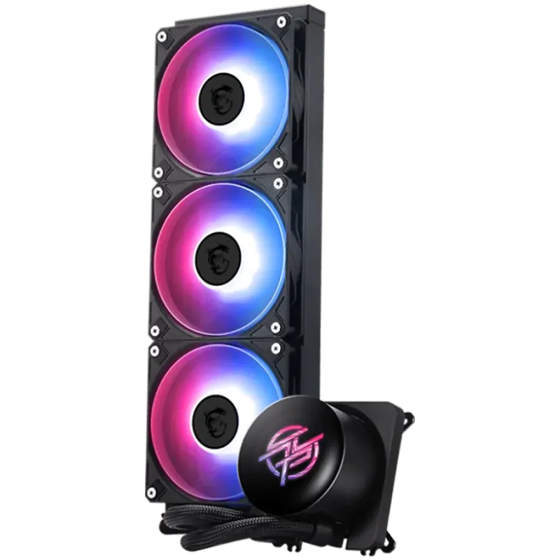 MSI MPG CORELIQUID P13 360, 3x120mm Pre-installed CycloBlade 9 ARGB Daisy Chain Fans, 2.1-inch LCD screen, Copper Base, UNI BRAC