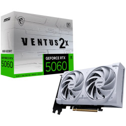 MSI Video Card NVIDIA GeForce RTX 5060 8G VENTUS 2X OC WHITE, 8GB GDDR7, 128-bit, 2535 MHz Boost, 3840 CUDA Cores, PCIe 5.0 (x8)