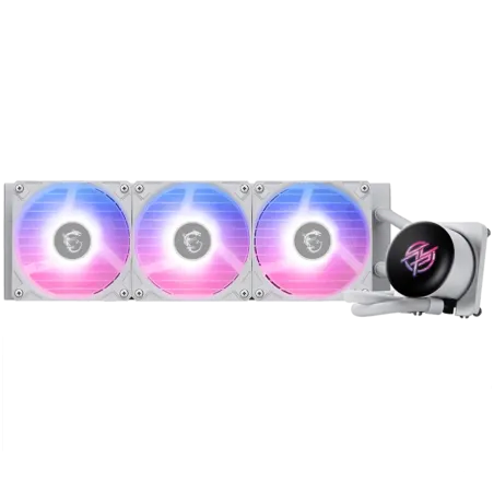 MSI MPG CORELIQUID P13 360 WHITE, 3x120mm Pre-installed CycloBlade 9 ARGB Daisy Chain Fans, 2.1-inch LCD screen, Copper Base, UN