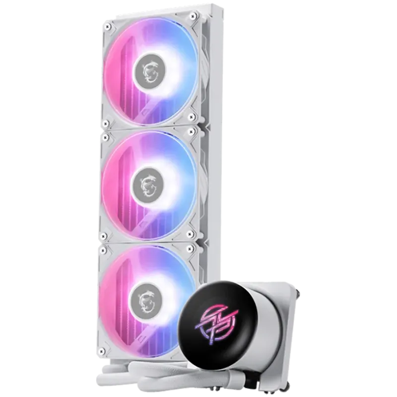 MSI MPG CORELIQUID P13 360 WHITE, 3x120mm Pre-installed CycloBlade 9 ARGB Daisy Chain Fans, 2.1-inch LCD screen, Copper Base, UN