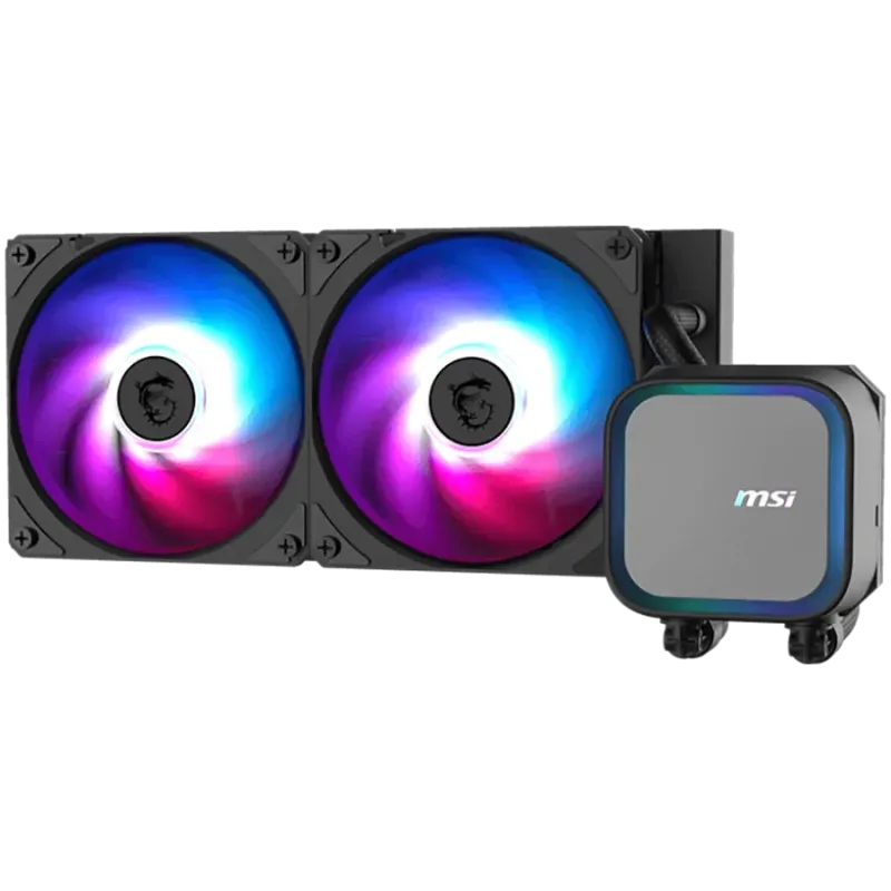 MSI MAG CORELIQUID A13 240, 2x120mm Pre-installed ARGB Daisy Chain Fans, Replacable Top Cover, Copper Base Intel LGA 1700/1851, 