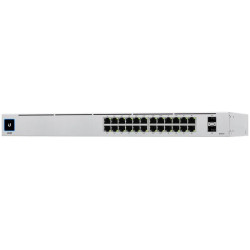 UBIQUITI Pro 24 (24) GbE ports (2) 10G SFP+ ports DC power backup-ready Layer 3 switching Silent cooling. - 1