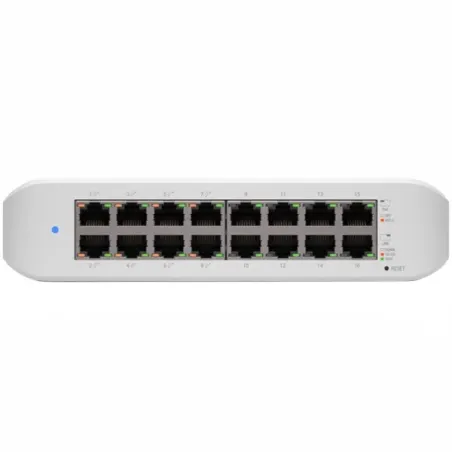 UBIQUITI Lite 16 PoE (8) GbE PoE+, (8) GbE ports 45W total PoE availability Wall mountable. - 1
