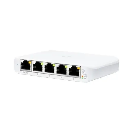 UBIQUITI Flex Mini (4) GbE ports (1) GbE PoE input port for power Optional powering with included 5V, 1A USB-C adapter. - 1