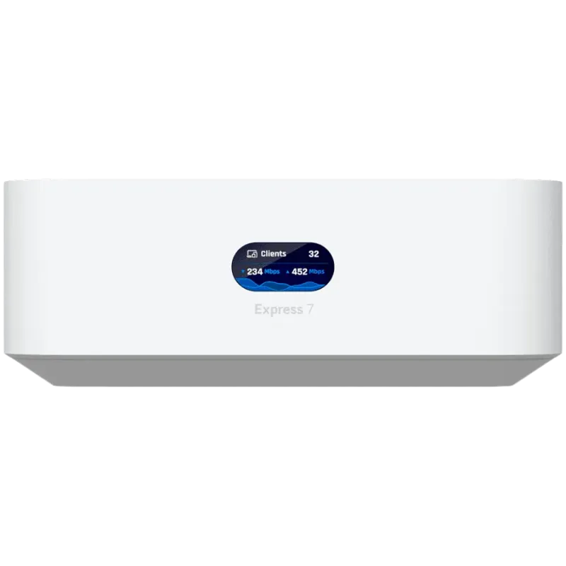 Ubiquiti UniFi Express 7 UX7 Mesh-scalable, super-compact 10G Cloud Gateway with integrated WiFi 7, 10 GbE RJ45 WAN port, 2.5 Gb