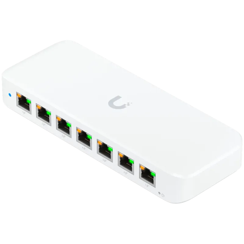 Ubiquiti USW-Ultra-60W Layer 2, 8-port GbE PoE switch: 7x GbE PoE+ output ports, GbE port with optional PoE++ input - 1