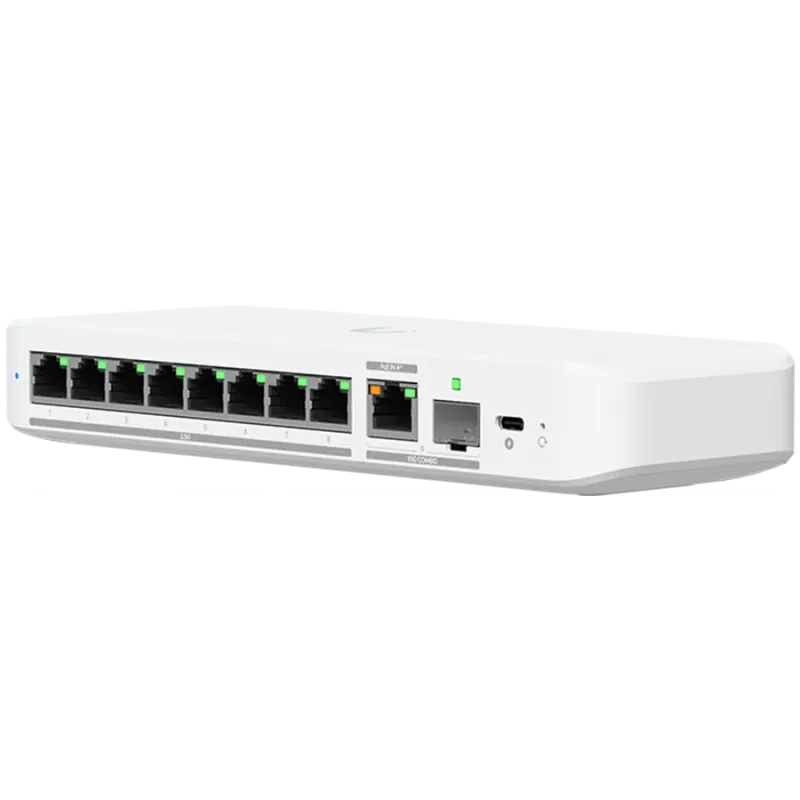 Ubiquiti switch USW-FLEX-2.5G-8-POE 8-port 2.5 GbE PoE++, 10 GbE PoE+++ input port for power / SFP+ port combo - 1