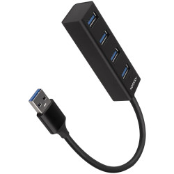 AXAGON HUE-M1A 4x USB3.2 Gen 1 MINI hub, metal, 20cm USB-A cable - 1