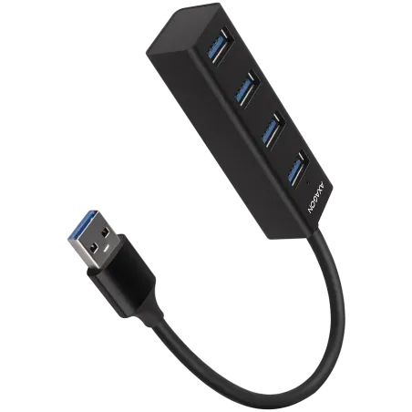 AXAGON HUE-M1A 4x USB3.2 Gen 1 MINI hub, metal, 20cm USB-A cable - 1