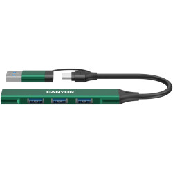 CANYON hub DS-02 4in1 USB-A/C Green - 1