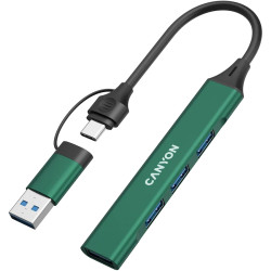 CANYON hub DS-02 4in1 USB-A/C Green - 2