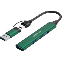 CANYON hub DS-02 4in1 USB-A/C Green - 3