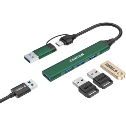 CANYON hub DS-02 4in1 USB-A/C Green - 4