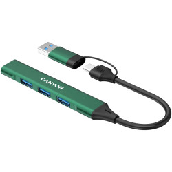 CANYON hub DS-02 4in1 USB-A/C Green - 5
