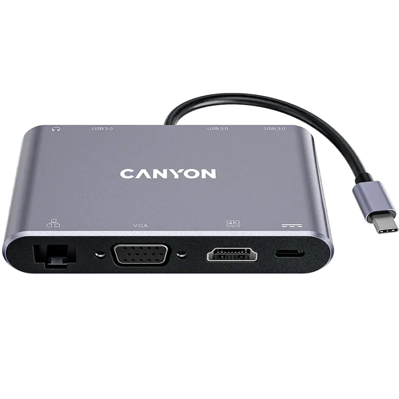 CANYON hub DS-14 8in1 4k USB-C Dark Grey - 1