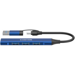 CANYON hub DS-02 4in1 USB-A/C Blue - 1