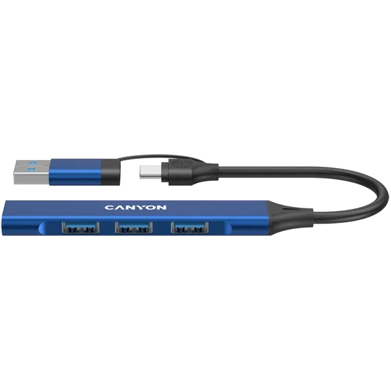 CANYON hub DS-02 4in1 USB-A/C Blue - 1