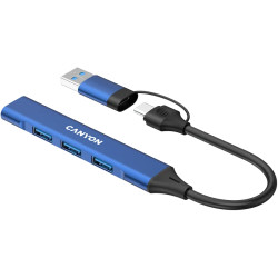 CANYON hub DS-02 4in1 USB-A/C Blue - 5