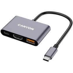 CANYON hub DS-4 3in1 USB-C Grey - 1