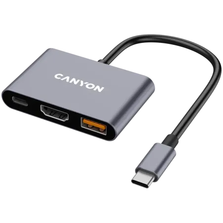 CANYON hub DS-4 3in1 USB-C Grey - 1