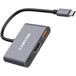 CANYON hub DS-4 3in1 USB-C Grey - 3