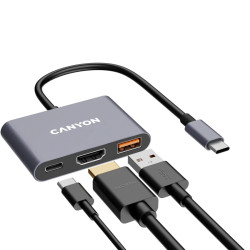CANYON hub DS-4 3in1 USB-C Grey - 5