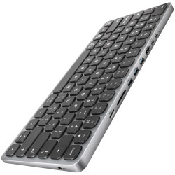 AXAGON HMC-KB keyboard USB-C 5Gbps with HUB, microSD/SD, 3x USB-A, HDMI 4K/60Hz, PD 100W, Audio, US layout - 1