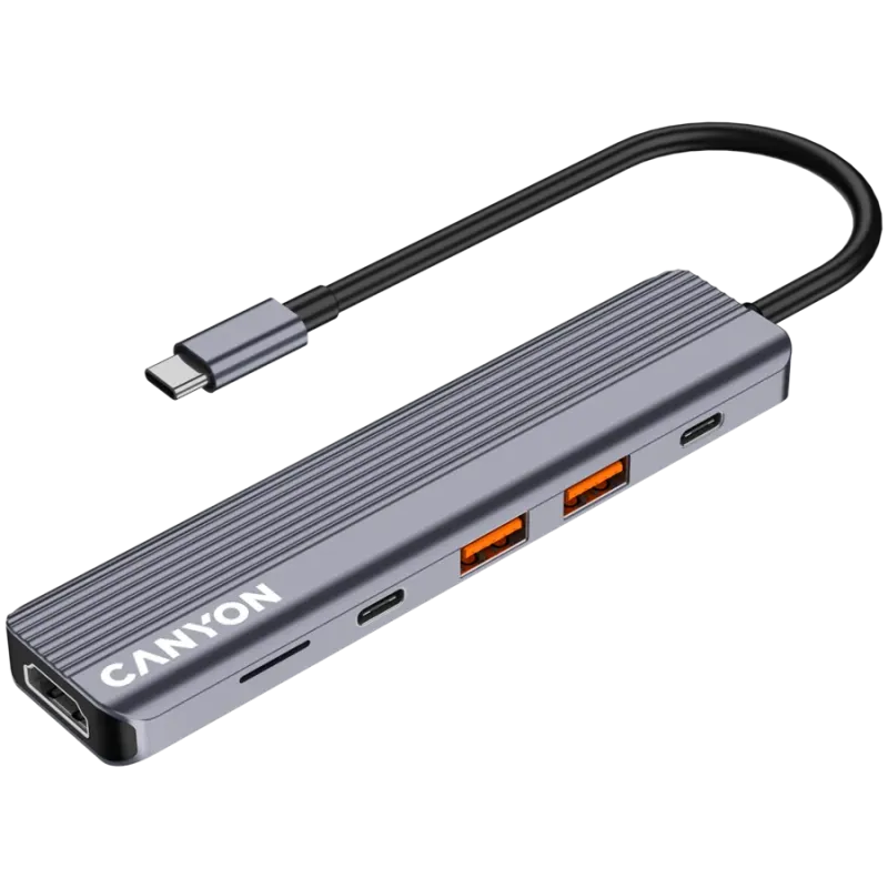 CANYON hub DS-17 6in1 4k USB-C Grey - 1