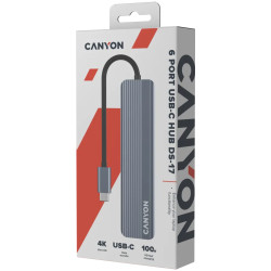 CANYON hub DS-17 6in1 4k USB-C Grey - 7