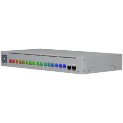 Ubiquiti 16-port, Layer 3 Etherlighting switch with 2.5 GbE, PoE++ output, and versatile mounting options, 4x 2.5 GbE PoE++ port
