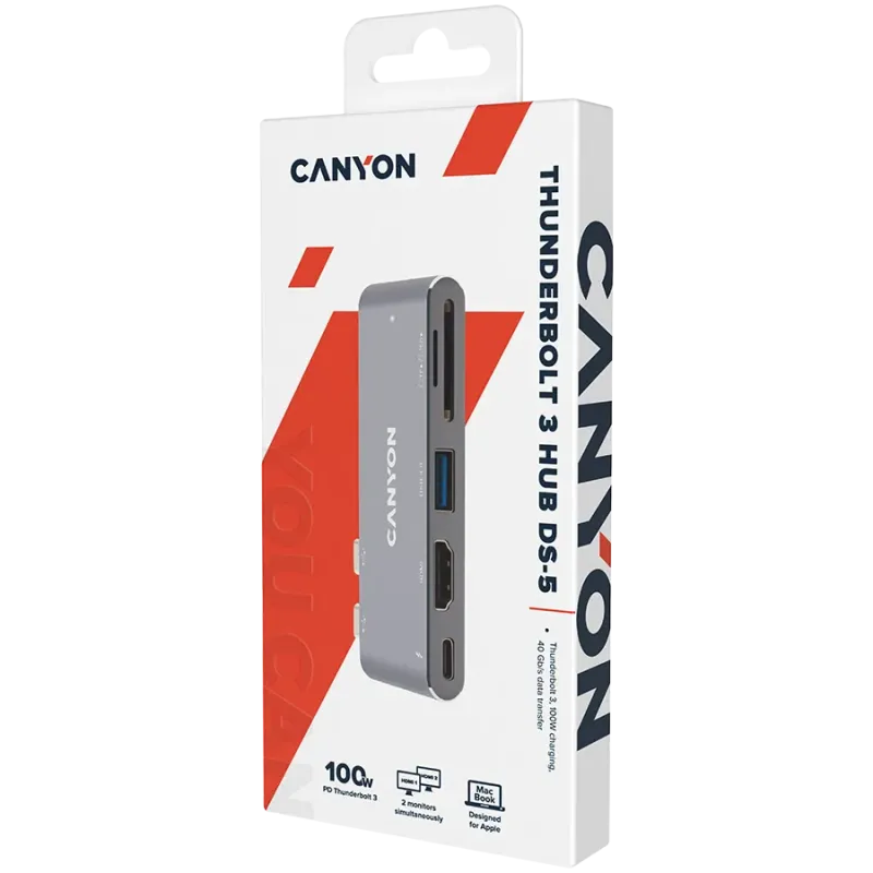 CANYON hub DS-5 7in1 Thunderbolt 3 Space Grey - 1