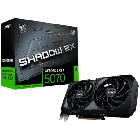 MSI Video Card Nvidia GeForce RTX 5070 12G SHADOW 2X OC, 12GB GDDR7, 192bit, Effective Memory Clock: 28000MHz, Boost: 2542 MHz, 