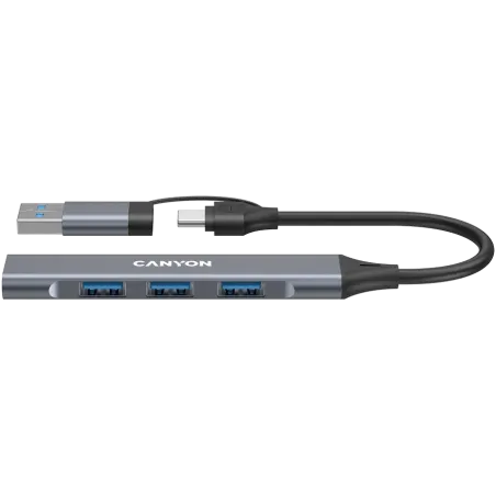 CANYON hub DS-02 4in1 USB-A/C Grey - 1