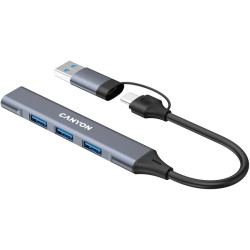 CANYON hub DS-02 4in1 USB-A/C Grey - 5